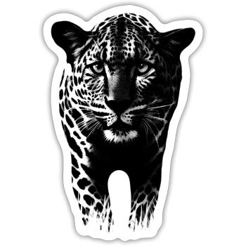 Leopard Gepard Raubkatze - Sticker Größe S (10 x 10 cm) - Mattweiß - Vorne