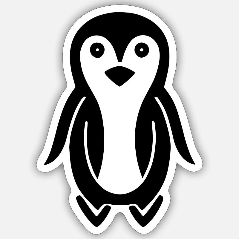 Pinguin - Sticker Größe S (10 x 10 cm) - Mattweiß