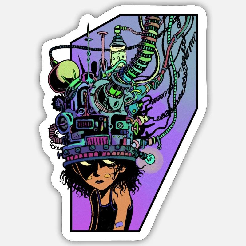 Télépathe  - Sticker taille S (10 x 10 cm) - blanc mat
