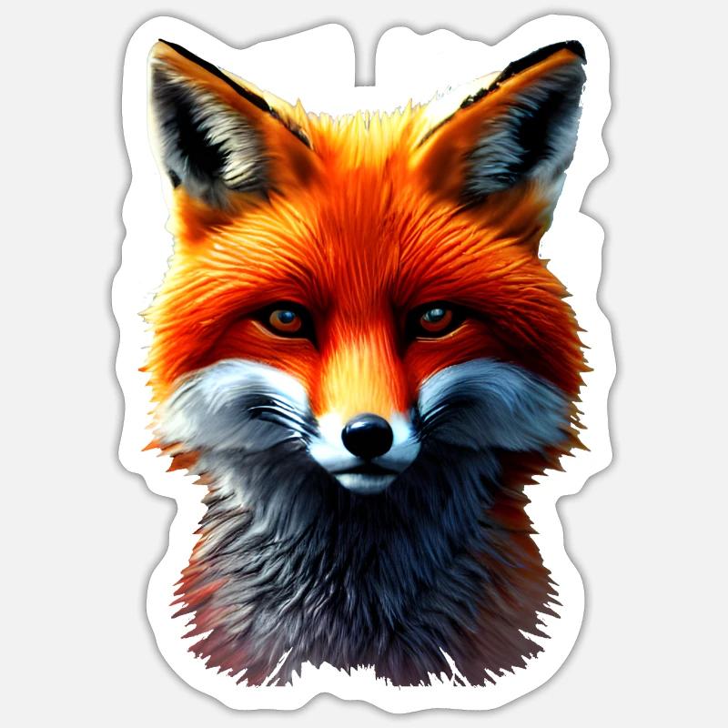 Fox head - Sticker size S (10 x 10 cm) - white matte