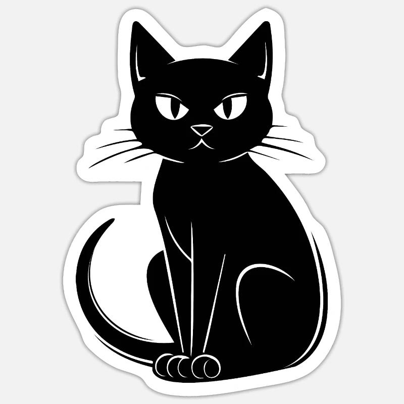 Chat chaton chaton dame - Sticker taille S (10 x 10 cm) - blanc mat