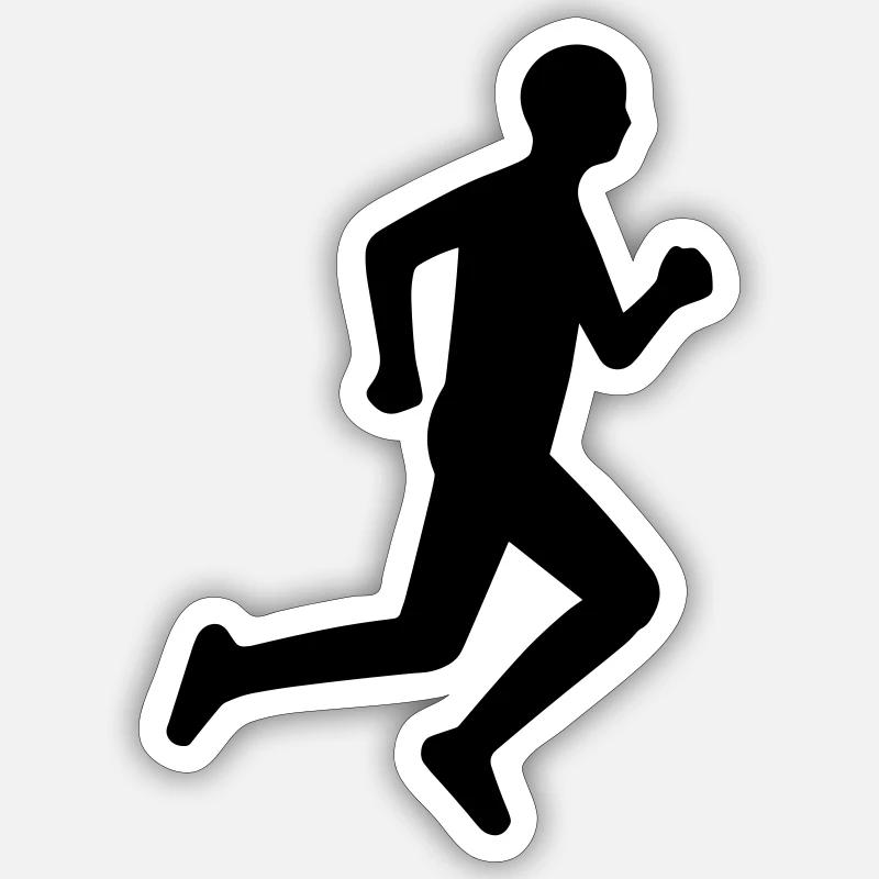 Läufer - Sticker Größe S (10 x 10 cm) - Mattweiß