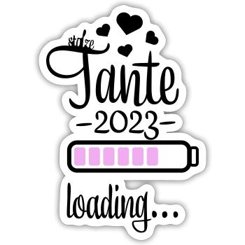 tante 2023 2f 19 - Sticker Größe S (10 x 10 cm) - Mattweiß - Vorne