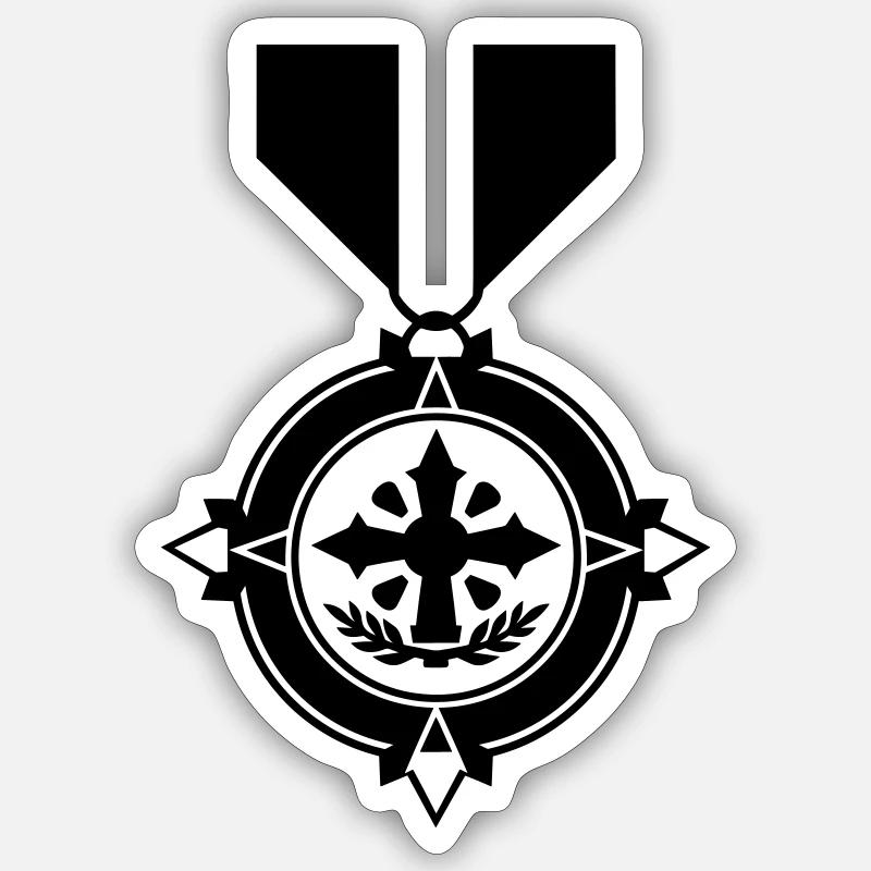 Médaille militaire - Sticker taille S (10 x 10 cm) - blanc mat