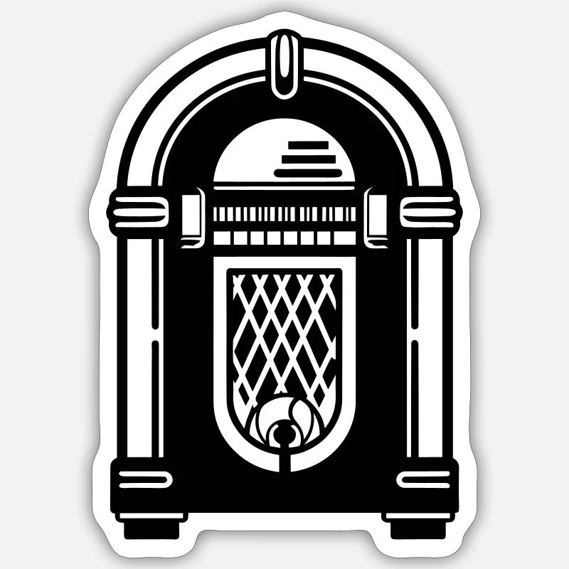 Jukebox - Sticker Größe S (10 x 10 cm) - Mattweiß