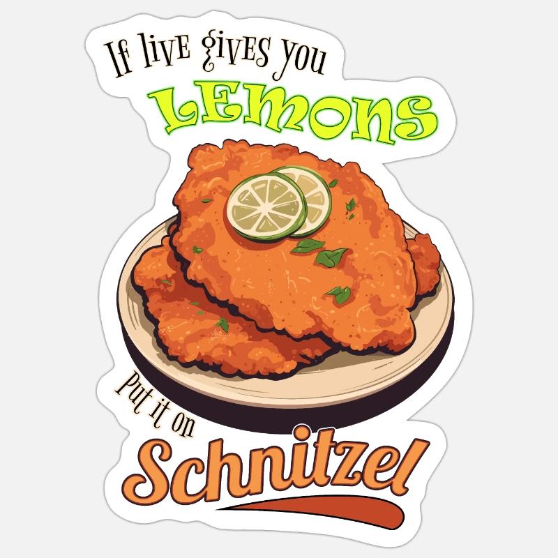 Life Lemon Schnitzel - Sticker taille S (10 x 10 cm) - blanc mat