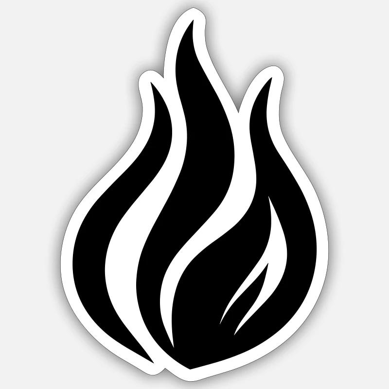 Flamme - Sticker Größe S (10 x 10 cm) - Mattweiß