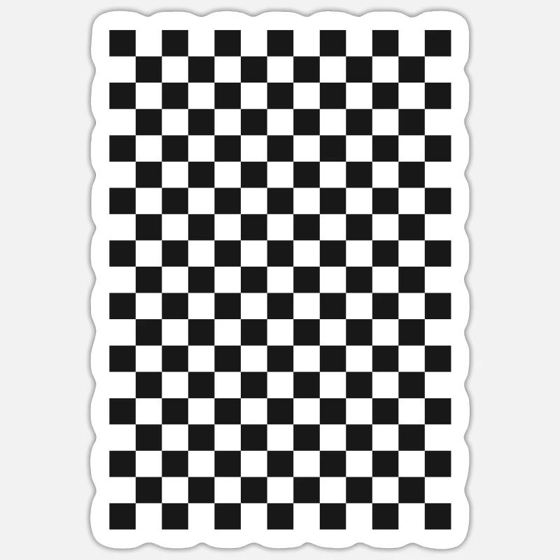 Checkered Pattern Black White Checkered Box Sticker size S (10 x 10 cm)