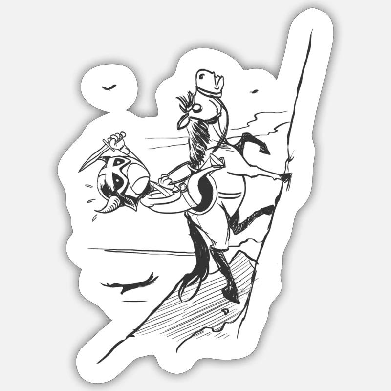 Cliff ascent — graphic silhouette - Sticker size S (10 x 10 cm) - white matte