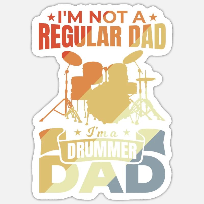 Batteur Papa - Sticker taille S (10 x 10 cm) - blanc mat