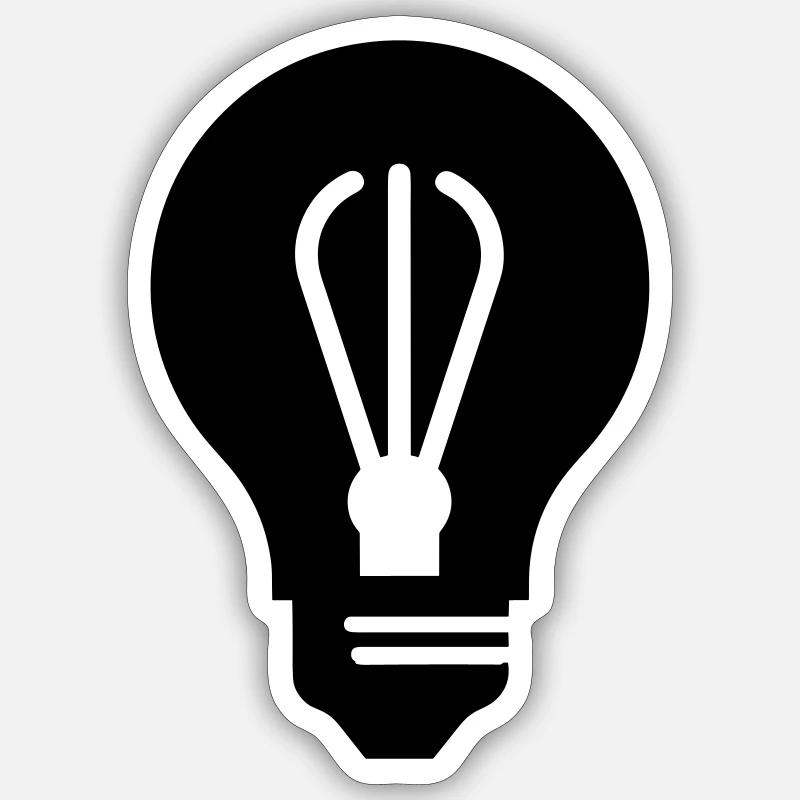 Ampoule - Sticker taille S (10 x 10 cm) - blanc mat
