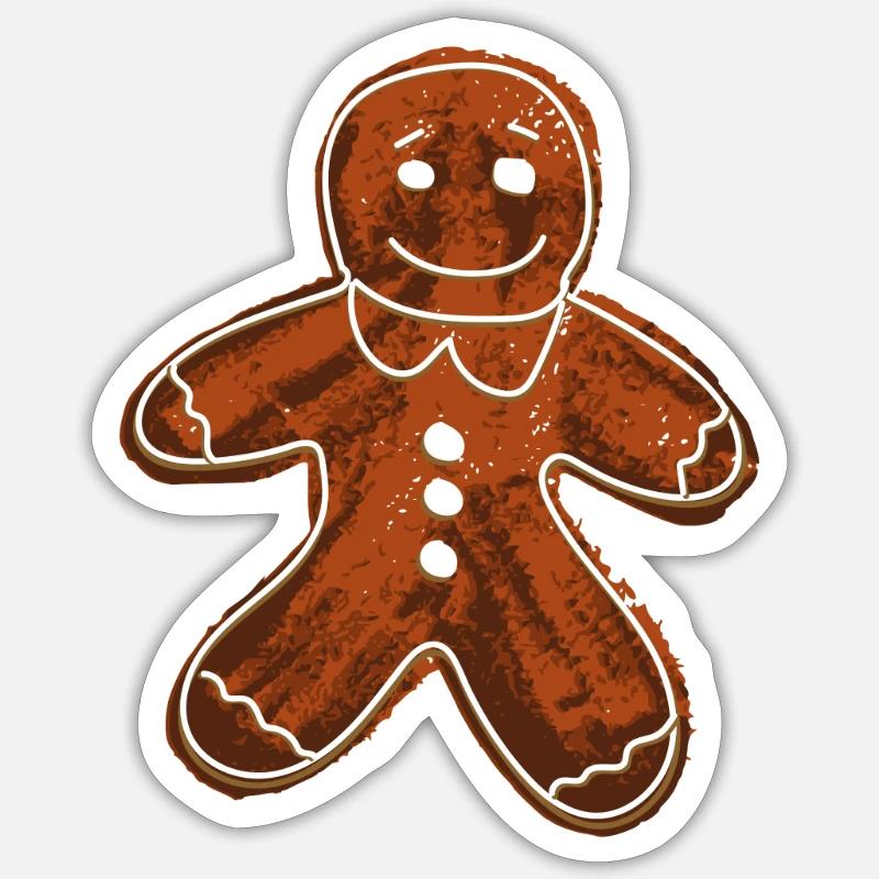 gingerbread man Sticker size S (10 x 10 cm)