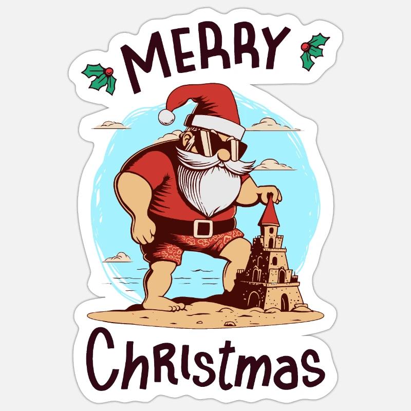 Weihnachten im Juli - Sticker Größe S (10 x 10 cm) - Mattweiß