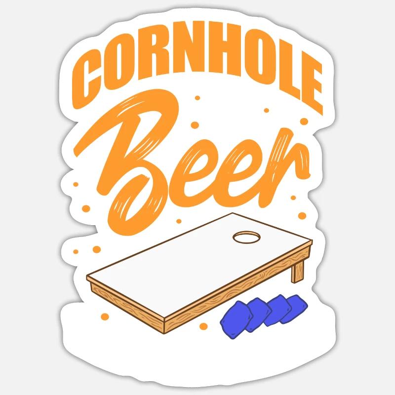 Cornhole & Beer That's why I'm here Sticker Größe S (10 x 10 cm)