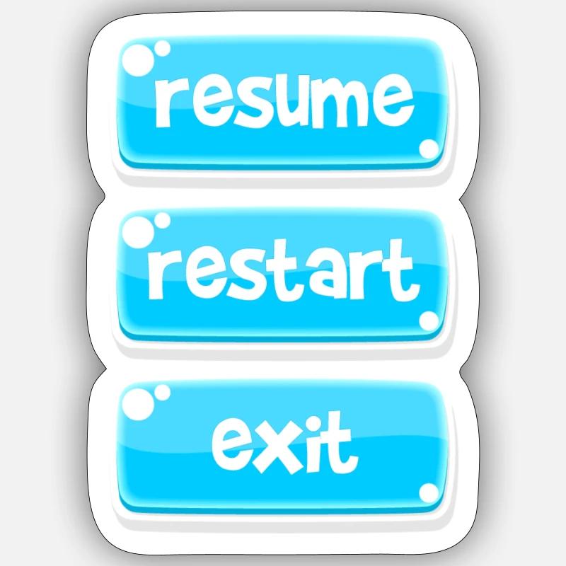 Game menu - Sticker size S (10 x 10 cm) - white matte