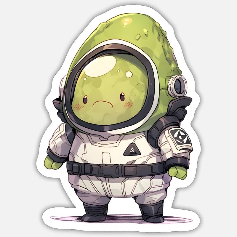 Astronauts Avocado - Sticker size S (10 x 10 cm) - white matte