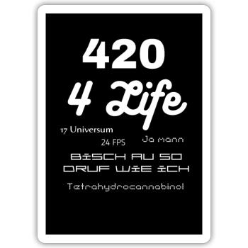 420 - Sticker Größe S (10 x 10 cm) - Mattweiß - Vorne