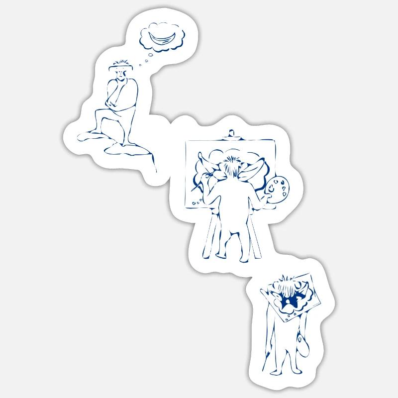 The painter - Sticker size S (10 x 10 cm) - white matte