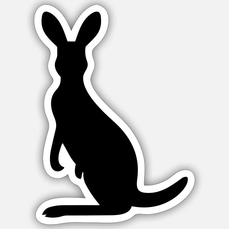 Känguru - Sticker Größe S (10 x 10 cm) - Mattweiß