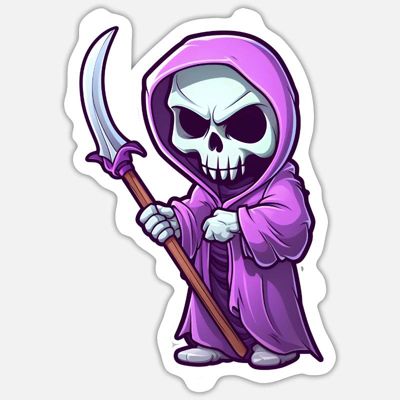 Graffiti Sensenmann Sticker - Sticker Größe S (10 x 10 cm) - Mattweiß