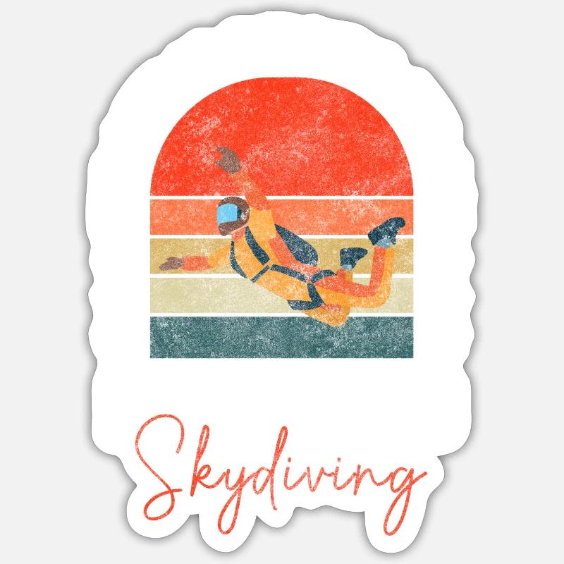 Fallschirmspringer Sprung Base Jump - Sticker Größe S (10 x 10 cm) - Mattweiß