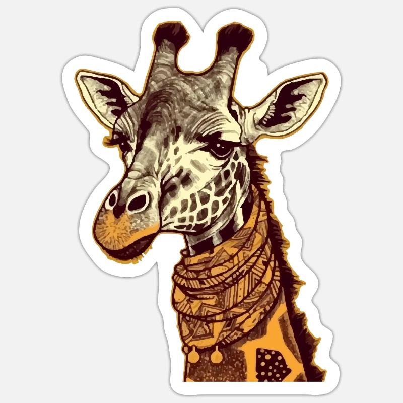 Lydia die Giraffe - Sticker Größe S (10 x 10 cm) - Mattweiß