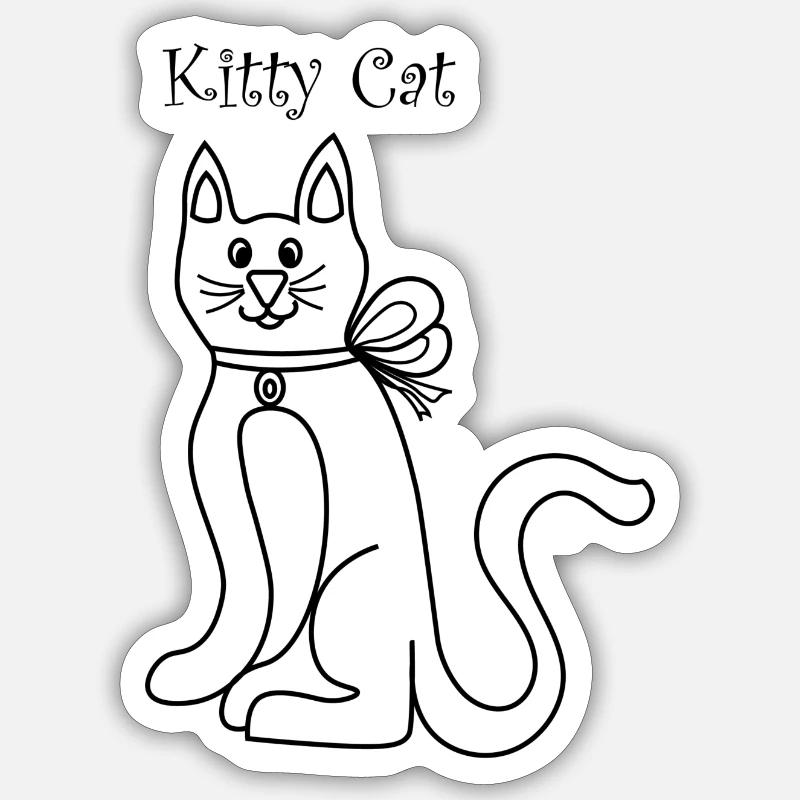 Kätzchen Katze - Sticker Größe S (10 x 10 cm) - Mattweiß