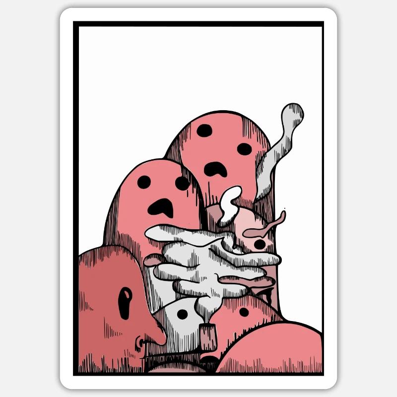 Inbetween Colored - Sticker Größe S (10 x 10 cm) - Mattweiß