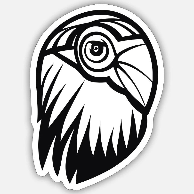 Perroquet - Sticker taille S (10 x 10 cm) - blanc mat