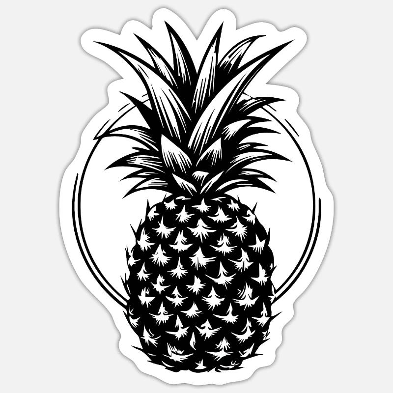 Pineapple - Sticker size S (10 x 10 cm) - white matte