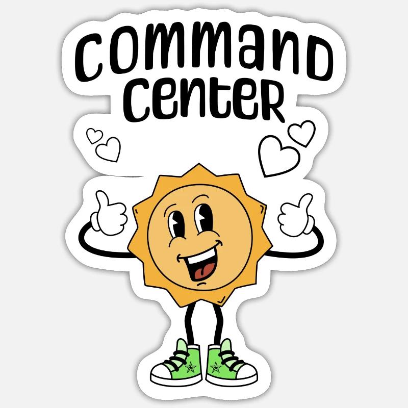 command center - Sticker Größe S (10 x 10 cm) - Mattweiß