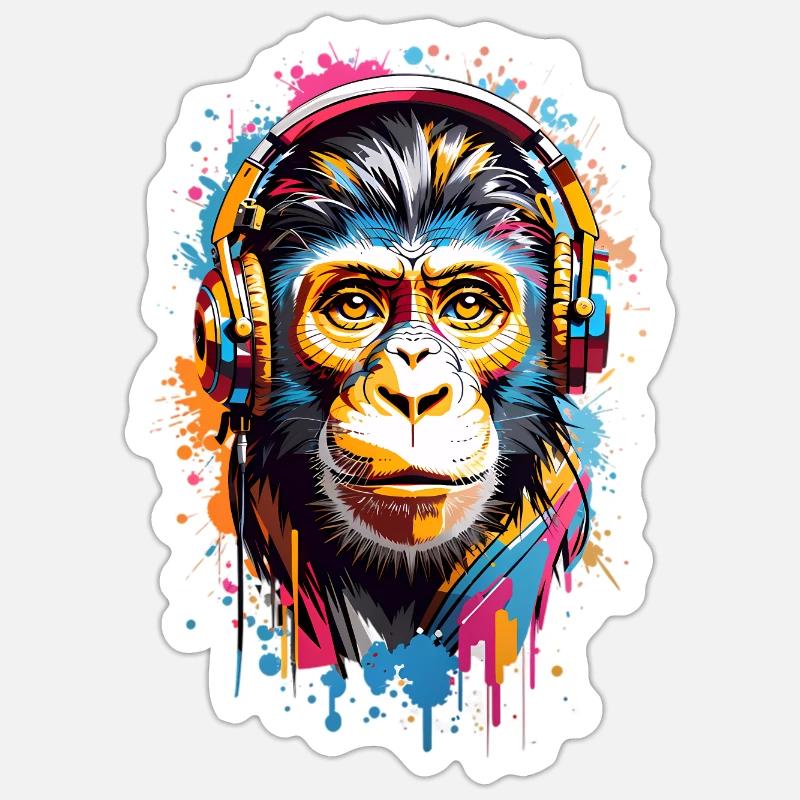 Cool monkey - Sticker size S (10 x 10 cm) - white matte