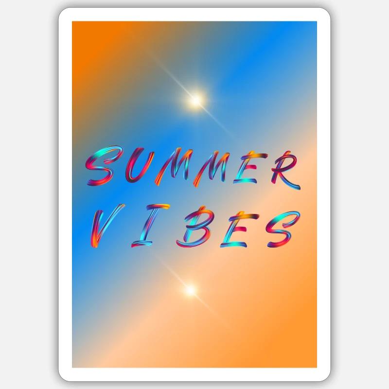 Summer Vibes Design - Sticker Größe S (10 x 10 cm) - Mattweiß