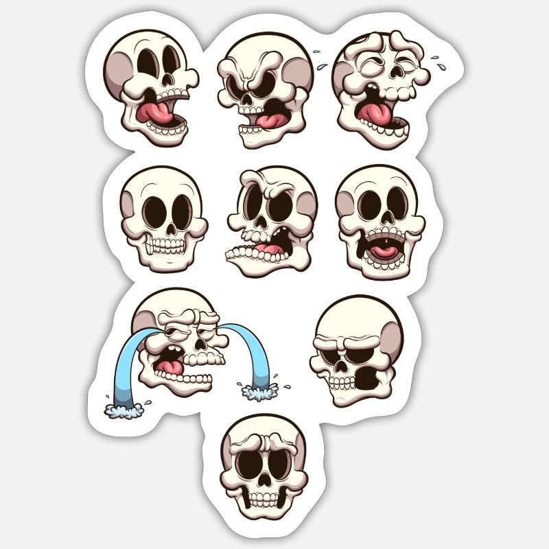 Skulls - Sticker size S (10 x 10 cm) - white matte