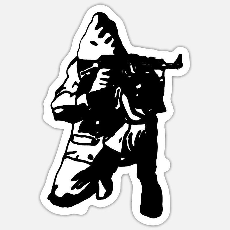 RIBELLU E CLANDESTINE - Sticker Größe S (10 x 10 cm) - Mattweiß