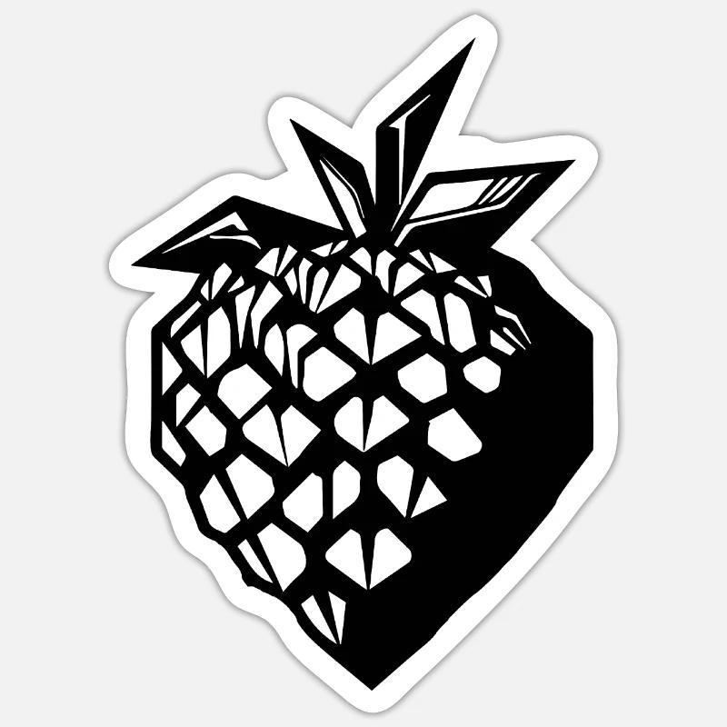 Fraise Fruit Fruit - Sticker taille S (10 x 10 cm) - blanc mat