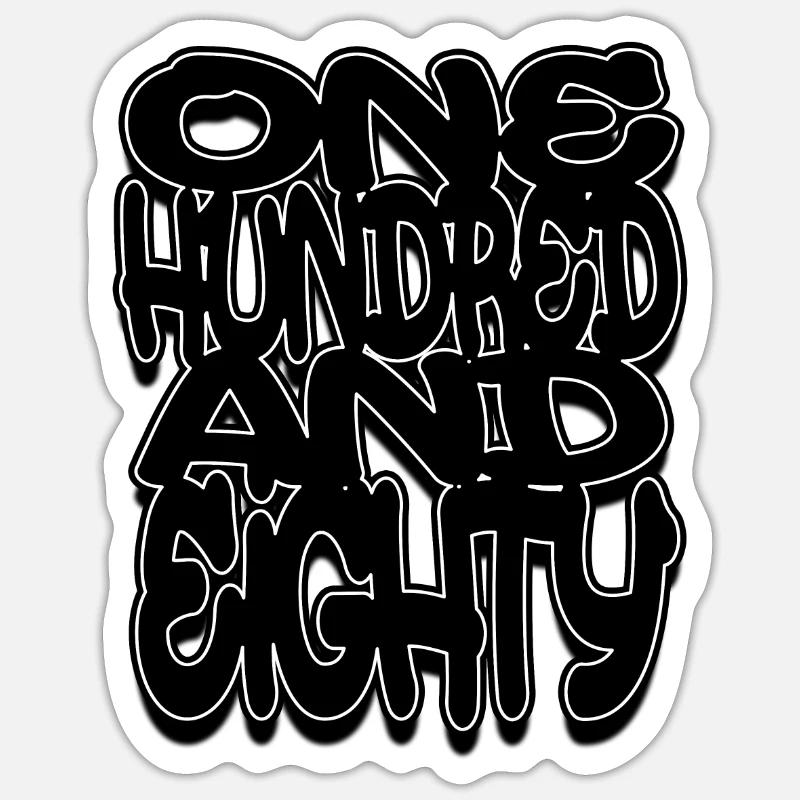 One Hundred And Eighty - Sticker size S (10 x 10 cm) - white matte