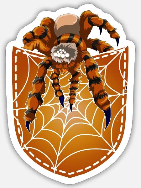 Vogelspinne Spinnennetz Tier Brusttasche Spinne - Sticker Größe S (10 x 10 cm) - Mattweiß