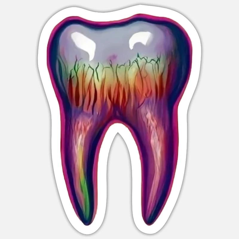 Flashy Tooth Sticker size S (10 x 10 cm)