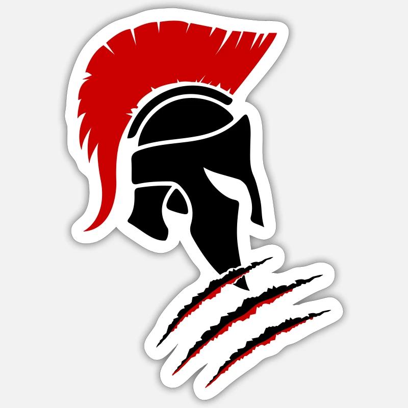 Sparta Warrior - Sticker size S (10 x 10 cm) - white matte