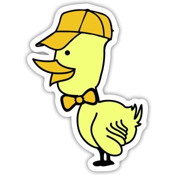 ente cap - Sticker Größe S (10 x 10 cm) - Mattweiß - Vorne