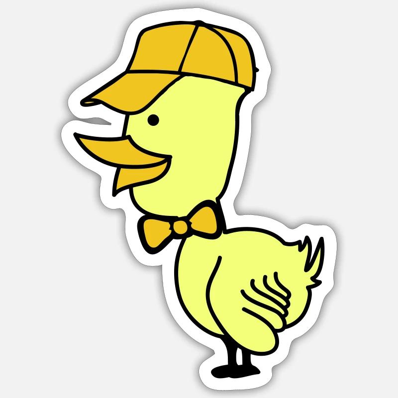 Bonnet de canard - Sticker taille S (10 x 10 cm) - blanc mat
