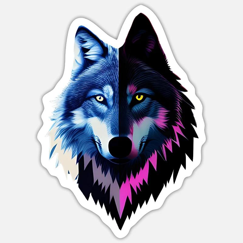 Wolf - Sticker Größe S (10 x 10 cm) - Mattweiß
