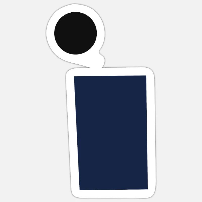 rectangle et cercle - Sticker taille S (10 x 10 cm) - blanc mat