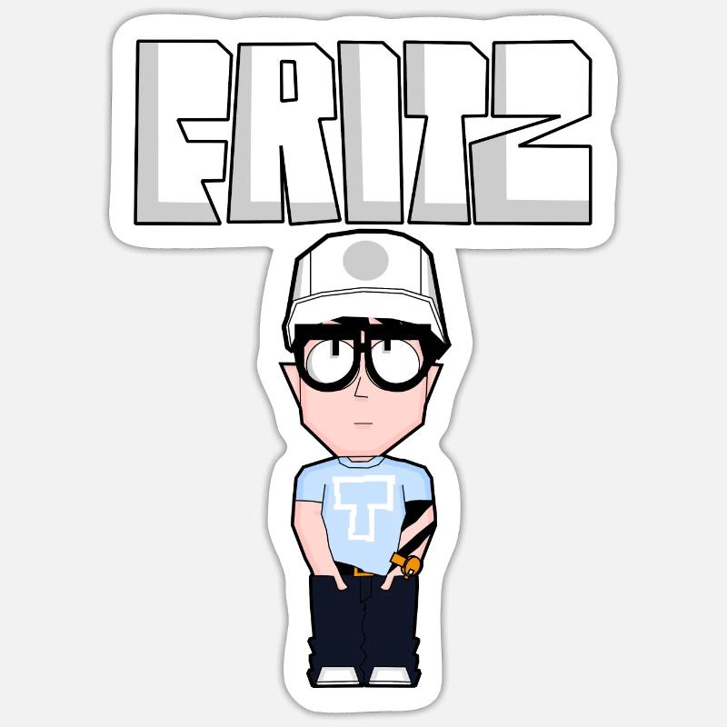 FRITZ - Cap N Specs - Sticker size S (10 x 10 cm) - white matte