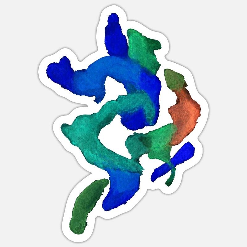Couleurs abstraites - Sticker taille S (10 x 10 cm) - blanc mat