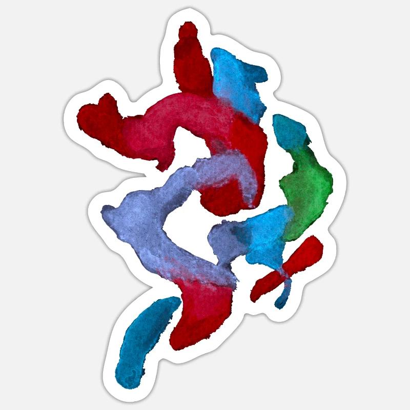 Farben - Abstrakt Kunst - Sticker Größe S (10 x 10 cm) - Mattweiß