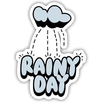 Jour de pluie - Sticker taille S (10 x 10 cm) - blanc mat - Devant