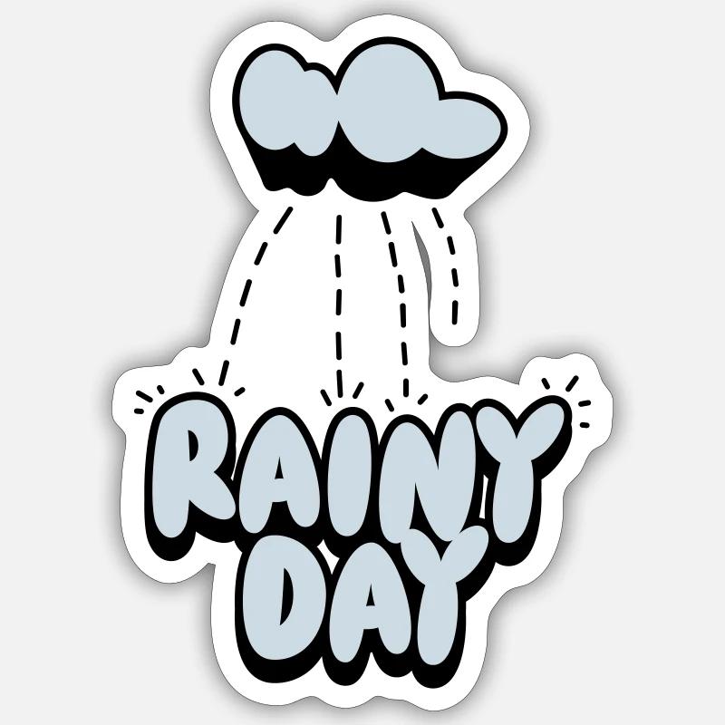 Jour de pluie Sticker taille S (10 x 10 cm)