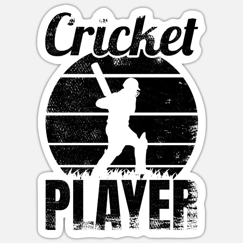 Cricketer - Sticker size S (10 x 10 cm) - white matte